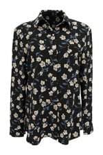 Camisa feminino preto floral