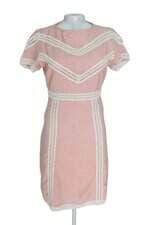 Vestido azirmãs feminino rosa com bordado