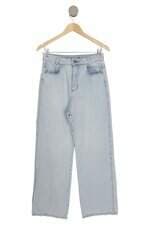 Calça Jeans Wide Leg Knoten Feminina Azul