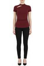 blusa C&A vinho com franzido