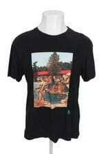 Camiseta masculina preta com silk