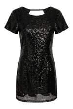 Vestido feminino Achados Repassa preto com paetê