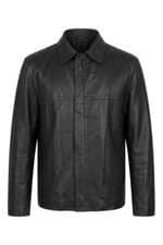 Jaquetade couro Kebek masculina preta