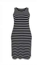 Vestido Midi Listrado Shoulder