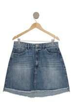 Minissaia Lezalez feminina azul com franja