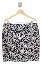 Saia Calvin Klein feminina estampada preta e branca