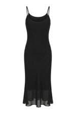 Vestido Midi Gregory preto com forro