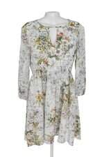 Vestido curto Zara off white floral com forro