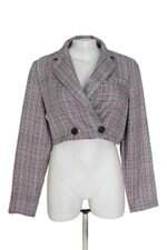 blazer cropped urbanic xadrez