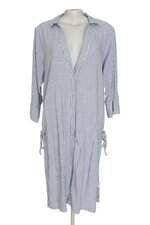 saída de praia chemise Renner azul listrada com fenda