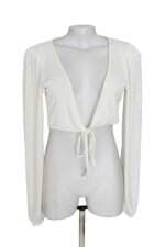 Blusa Cropped Renner feminina off white