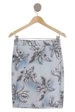 Saia Coke Jeans feminina estampada azul