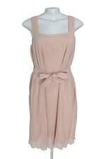 Vestido Zara plissado rosa com faixa na cintura 