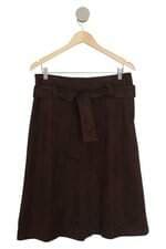 Saia em camurça feminina marrom 