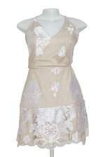 Vestido My Place bege com bordado