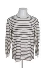 Camiseta manga longa Hering masculina bege listrada