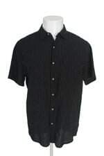 Camisa Hering masculina preta risca de giz