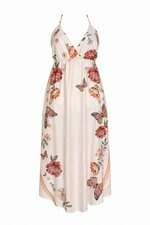 Vestido Longo Nude Estampado 