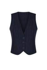 Colete feminino The Style Box azul risca de giz