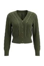 Cardigan feminino em tricot verde