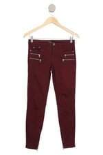 Calça de sarja Zara feminina vinho