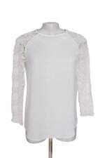 Blusa Zara feminina branca com renda