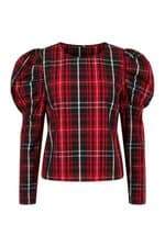 Blusa Feminina Zara Manga Bufante Xadrez