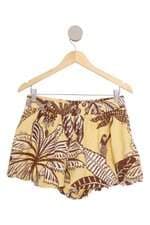 Shorts Farm feminino amarelo estampado
