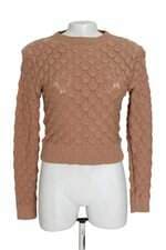 Suéter Polo tricô feminino marrom