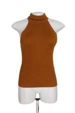 Blusa canelada Zara feminina marrom