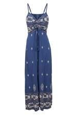 Vestido longo azul com bojo