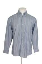 Camisa Du Conte masculina azul listrada