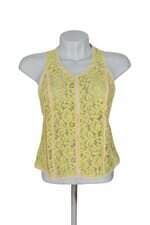 regata em renda Animale feminina amarela com transparência