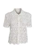 Camisa rendada Zara feminina branca