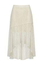 Saia Spezzato feminina off white com forro