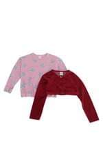  Kit 2 blusas kids rosa e vermelha