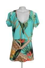 Conjunto duas peças Tam Taum verde estampado