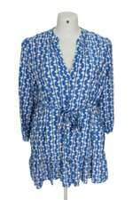 Vestido curto Zara azul estampado