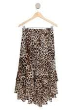 Saia NMZ animal print com meio forro e babados