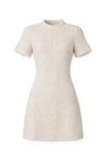 Vestido Curto em Tweed Bege Zara