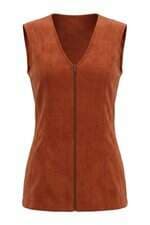 colete feminino marrom