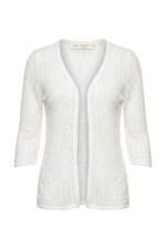Cardigan de Tricot Feminino Zara Off White