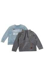  kit moletom kids cinza e azul