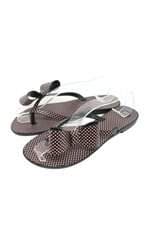 Chinelo Melissa preto com poás e laço