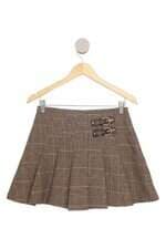 Saia Renner marrom com forro e pregas