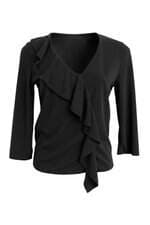 blusa Shoulder feminina preta com babado