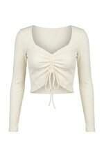 croped manga longa Zara feminino branco