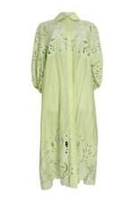Vestido chemise feminino Marie Mercié bordado verde