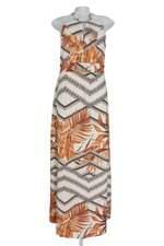 Vestido Via Sampa bege estampado com bojo