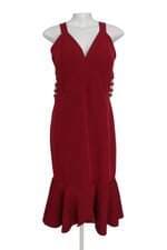 Vestido Via Sampa vermelho com bojo e peplum